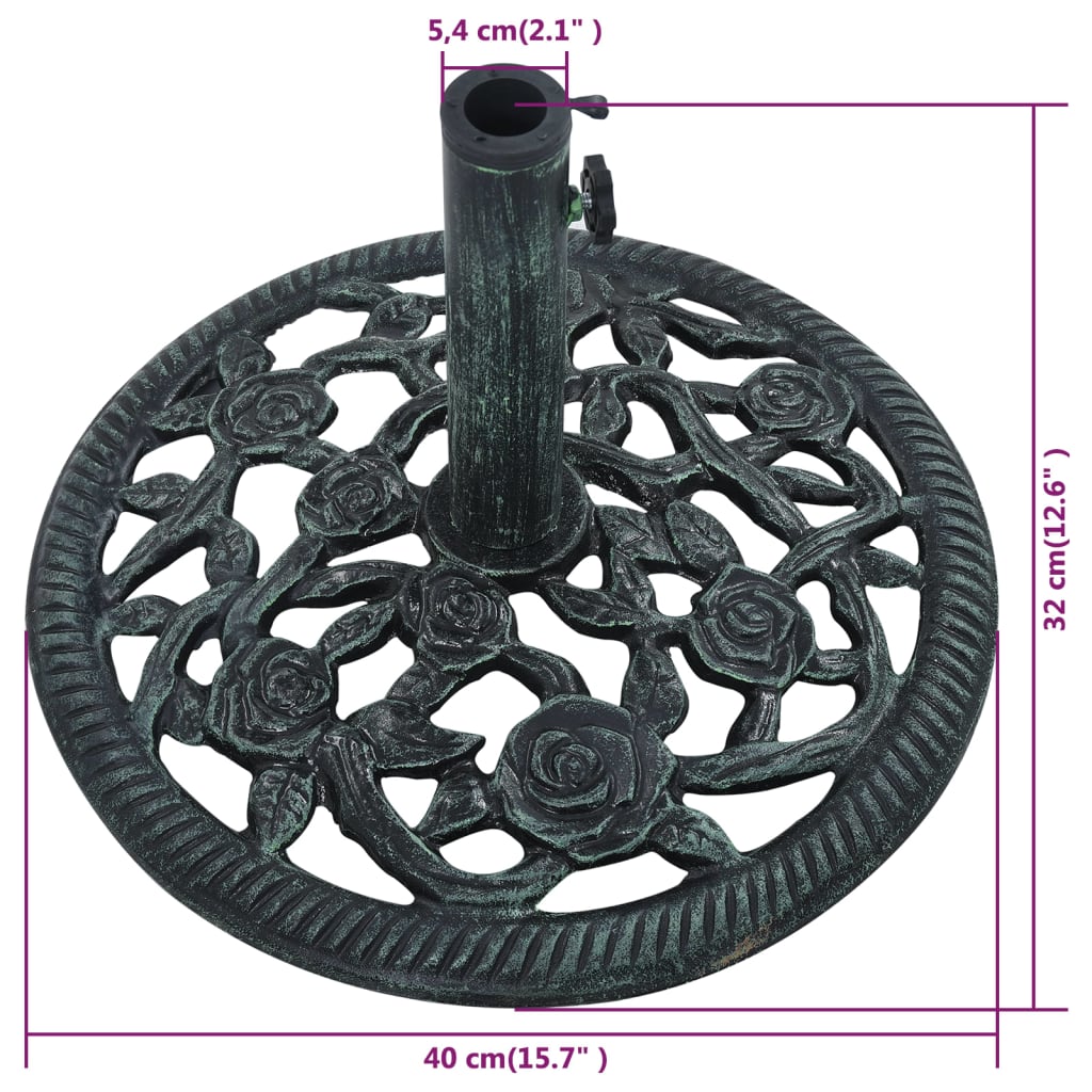 Umbrella Base Green 9 kg 40 cm Cast Iron