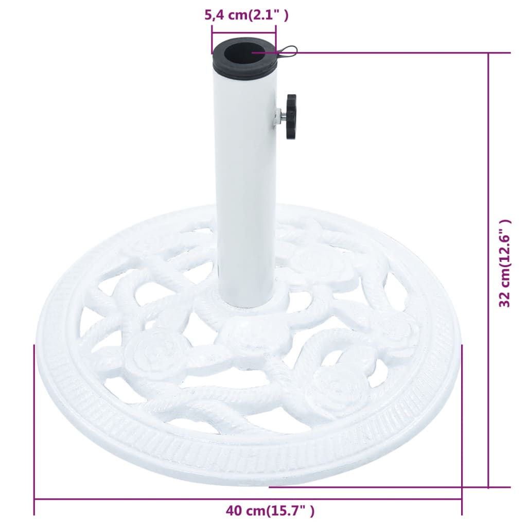 Umbrella Base White 9 kg 40 cm Cast Iron