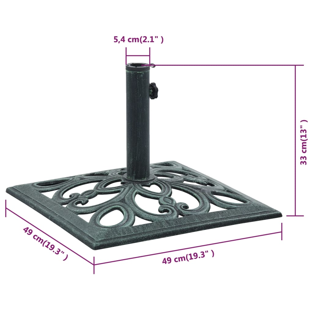 Umbrella Base Green 12 kg 49 cm Cast Iron