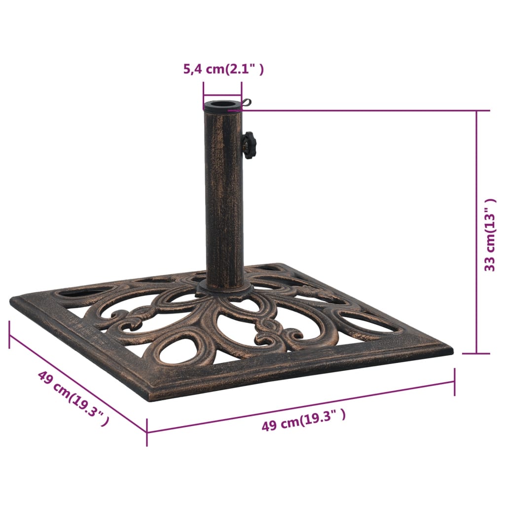 Umbrella Base Bronze 12 kg 49 cm Cast Iron