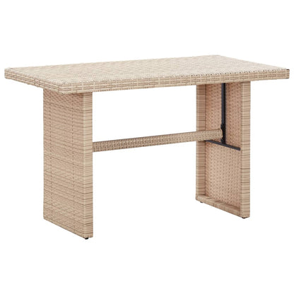 Garden Table Beige 110x60x67 cm Poly Rattan