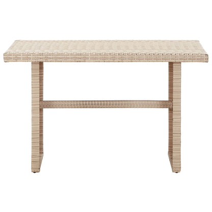 Garden Table Beige 110x60x67 cm Poly Rattan