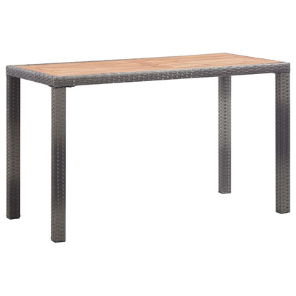 Garden Table Anthracite and Brown 123x60x74 cm Solid Acacia Wood