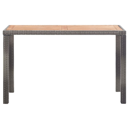 Garden Table Anthracite and Brown 123x60x74 cm Solid Acacia Wood