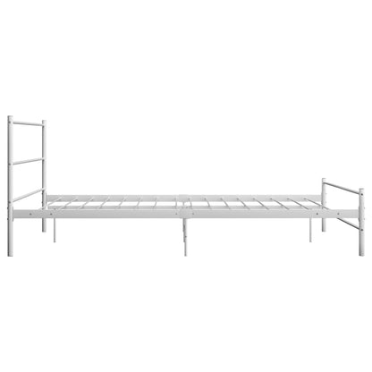 284694 vidaXL Bed Frame without Mattress White Metal 120x200 cm