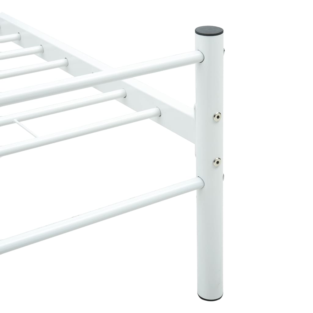 284694 vidaXL Bed Frame without Mattress White Metal 120x200 cm