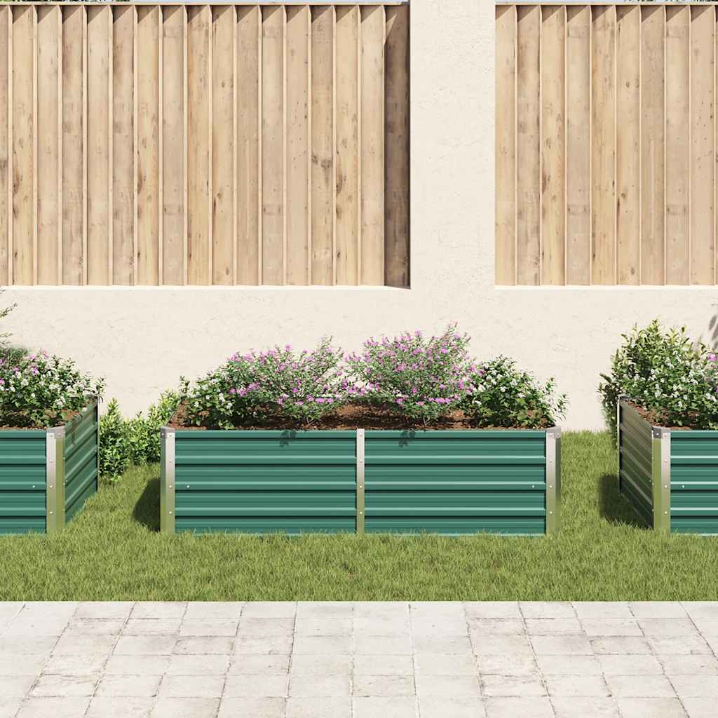 Raised Garden Bed 160x80x45 cm Galvanised Steel Green