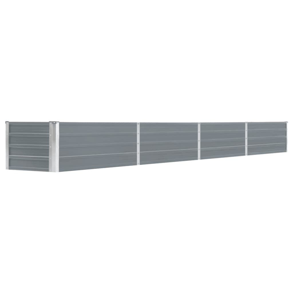 Garden Raised Bed Galvanised Steel 320x40x45 cm Grey