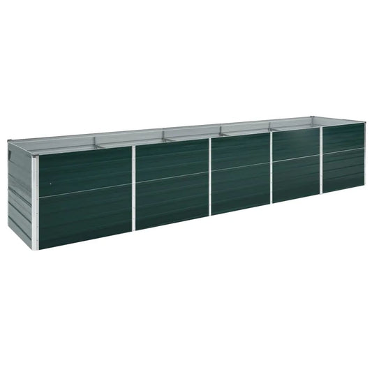 Garden Raised Bed Galvanised Steel 400x80x45 cm Green