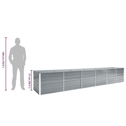 Garden Raised Bed Galvanised Steel 480x80x77 cm Grey