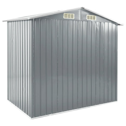 Garden Shed with Rack Grey 205x130x183 cm Iron