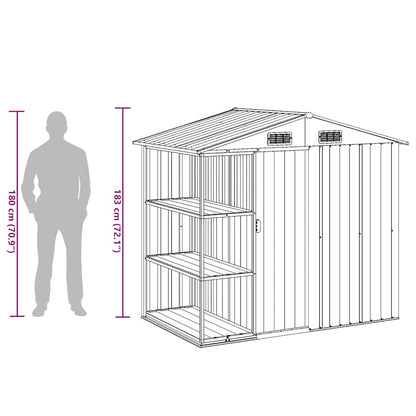 Garden Shed with Rack Green 205x130x183 cm Iron