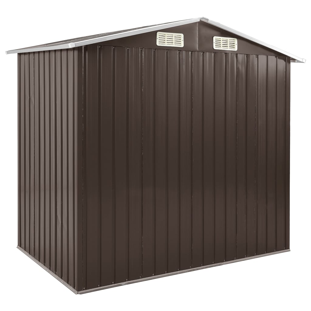 Garden Shed with Rack Brown 205x130x183 cm Iron