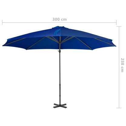 Cantilever Garden Parasol with Aluminium Pole Azure Blue 300 cm