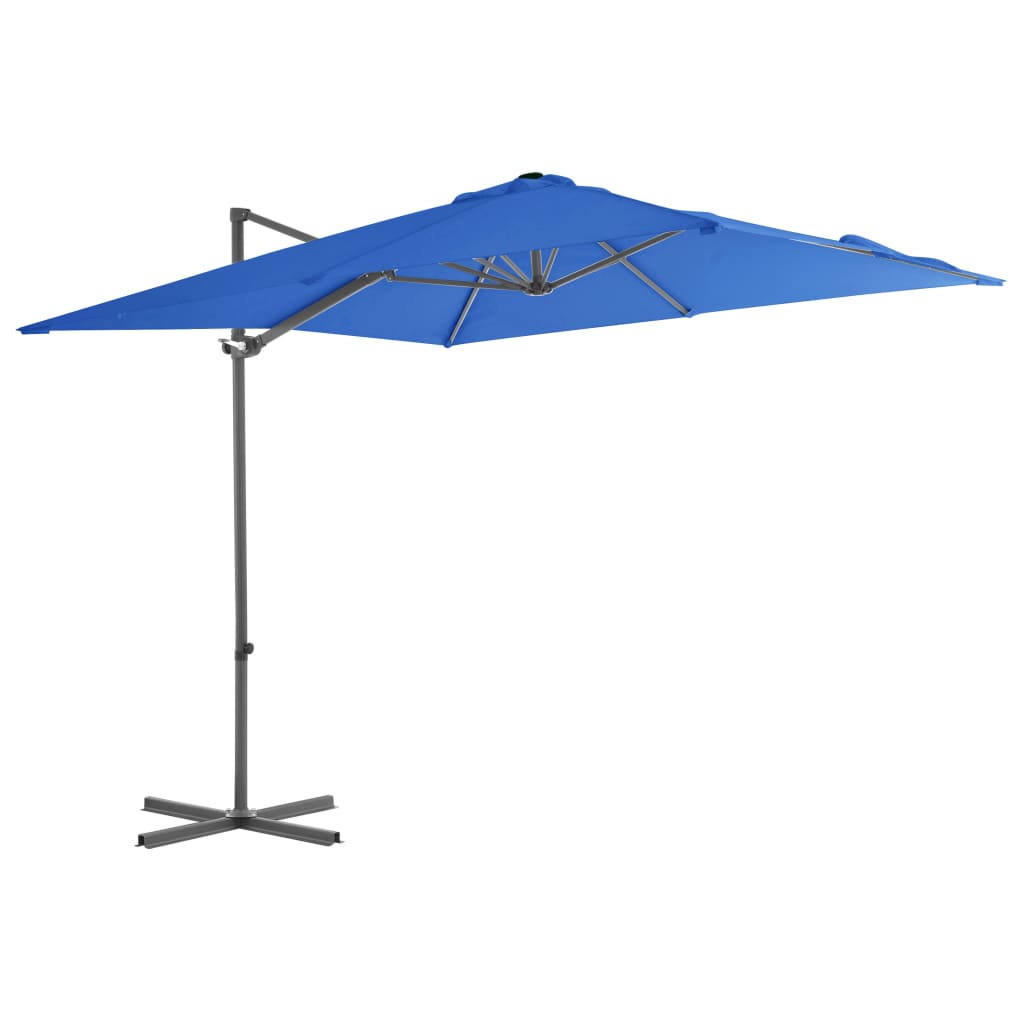 Cantilever Garden Parasol with Steel Pole Azure Blue 250x250 cm