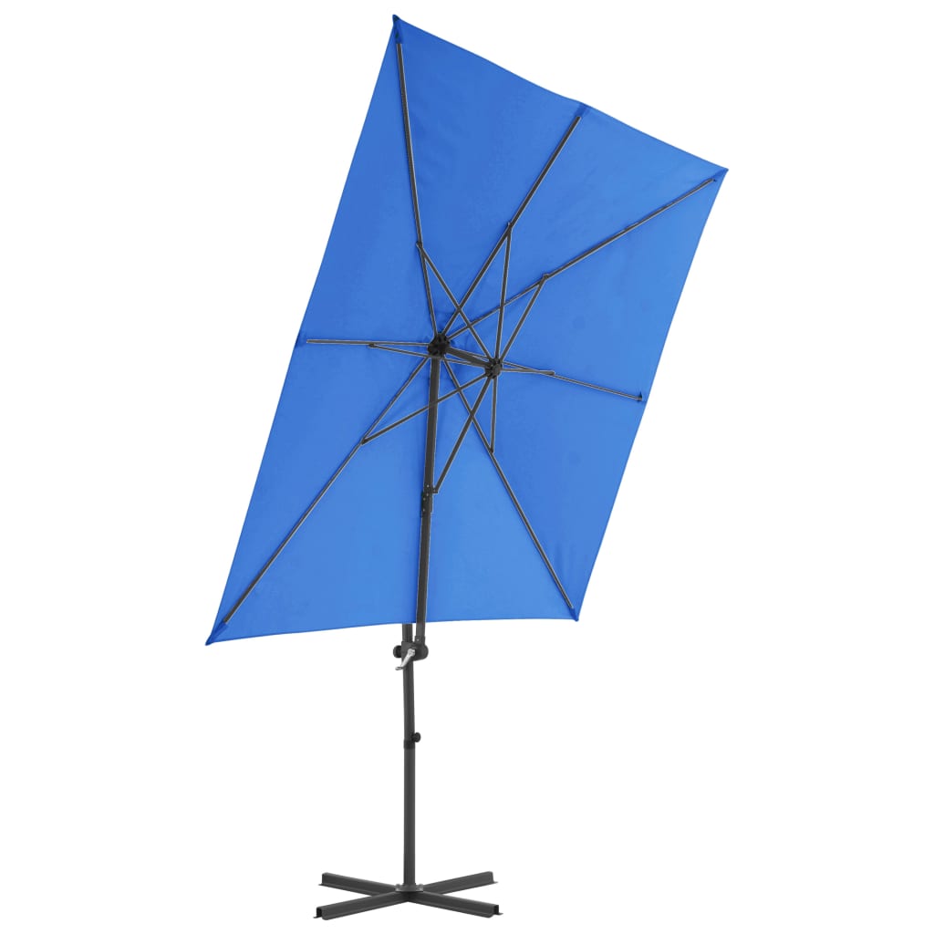 Cantilever Garden Parasol with Steel Pole Azure Blue 250x250 cm