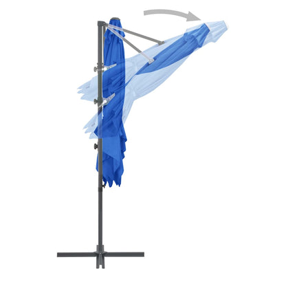 Cantilever Garden Parasol with Steel Pole Azure Blue 250x250 cm