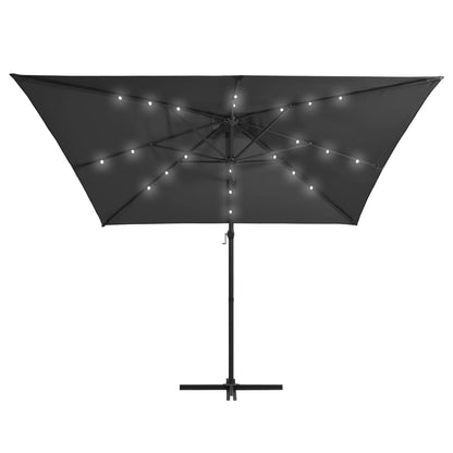 Cantilever Umbrella with LED lights and Steel Pole 250x250 cm Anthracite