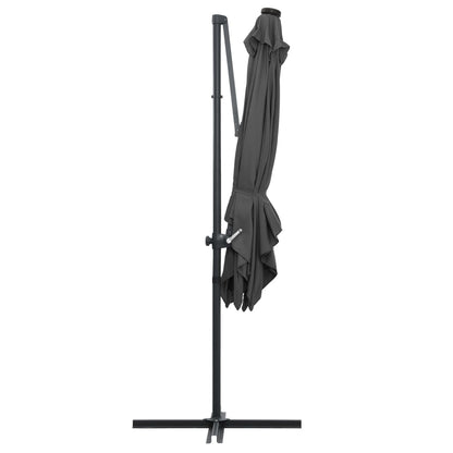 Cantilever Umbrella with LED lights and Steel Pole 250x250 cm Anthracite