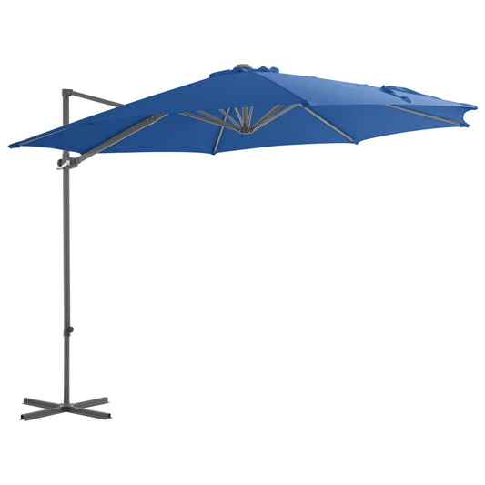 Cantilever Garden Parasol with Steel Pole Azure Blue 300 cm