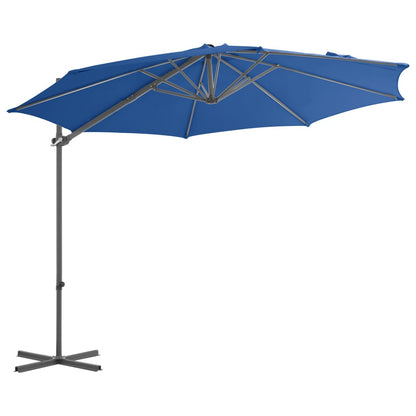 Cantilever Garden Parasol with Steel Pole Azure Blue 300 cm