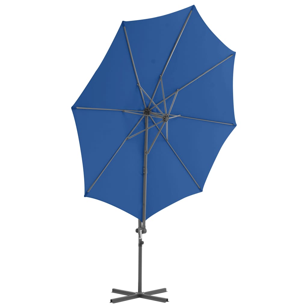 Cantilever Garden Parasol with Steel Pole Azure Blue 300 cm