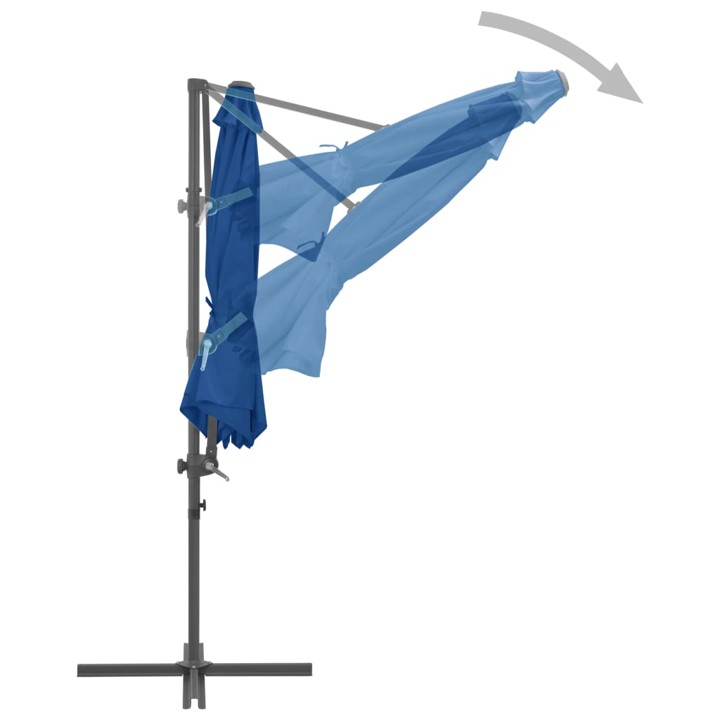 Cantilever Garden Parasol with Steel Pole Azure Blue 300 cm