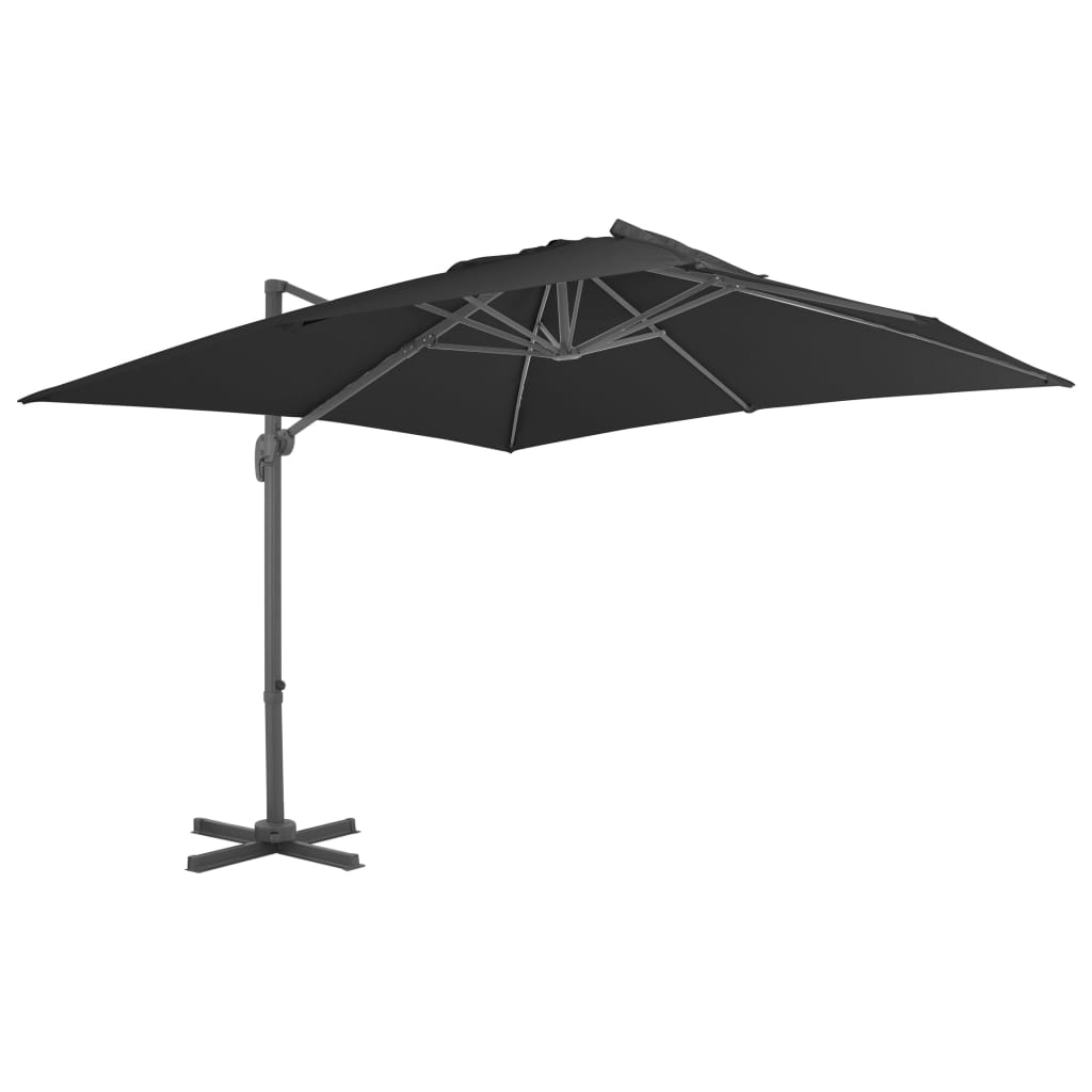 Cantilever Garden Parasol with Aluminium Pole 3x3 m Black