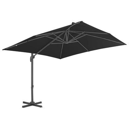 Cantilever Garden Parasol with Aluminium Pole 3x3 m Black