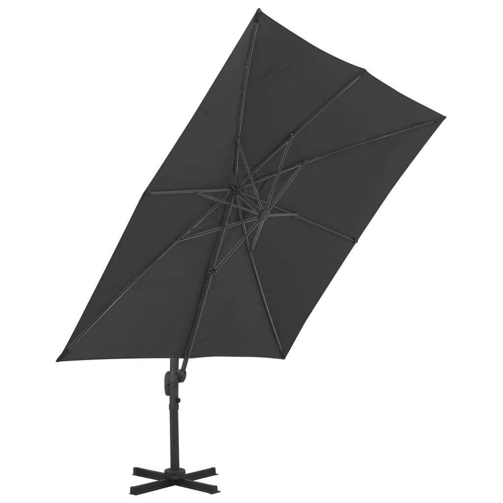 Cantilever Garden Parasol with Aluminium Pole 3x3 m Black