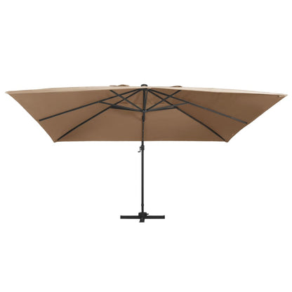 Cantilever Garden Parasol with LED Lights and Aluminium Pole 400x300 cm Taupe