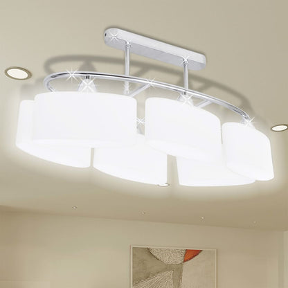 Ceiling Lamp with Ellipsoid Glass Shades 2 pcs E14