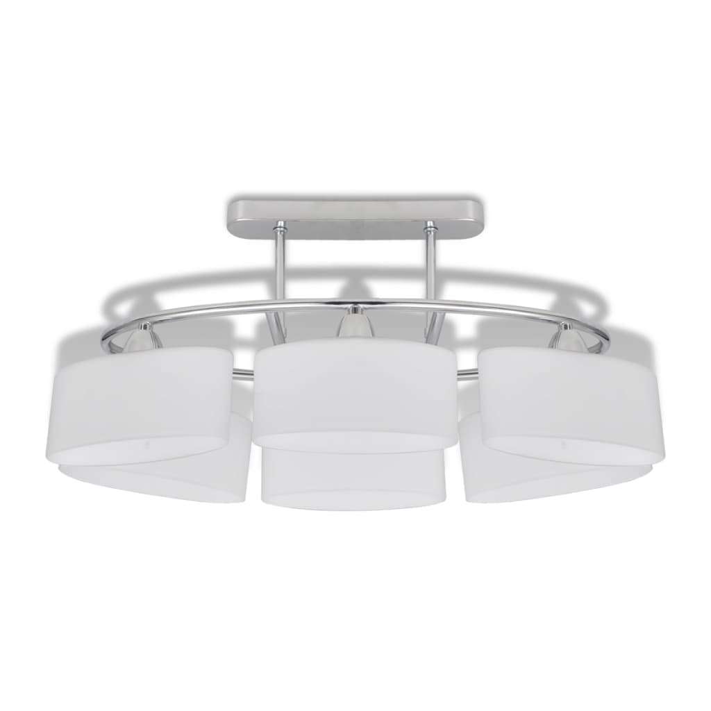 Ceiling Lamp with Ellipsoid Glass Shades 2 pcs E14