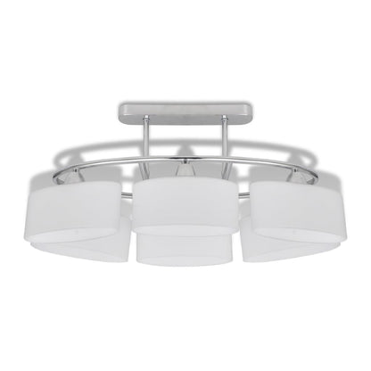 Ceiling Lamp with Ellipsoid Glass Shades 2 pcs E14