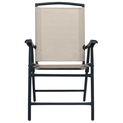 Folding Garden Chairs 2 pcs Texilene Cream