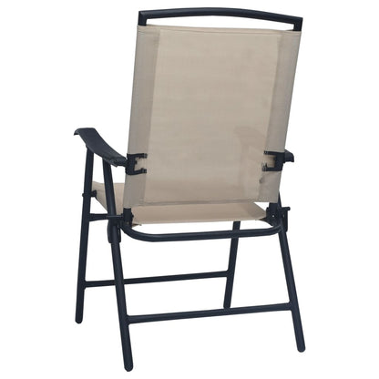 Folding Garden Chairs 2 pcs Texilene Cream