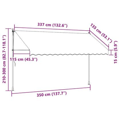Manual Retractable Awning with LED 350 cm Orange and Brown
