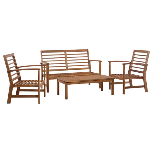 4 Piece Garden Lounge Set Solid Acacia Wood