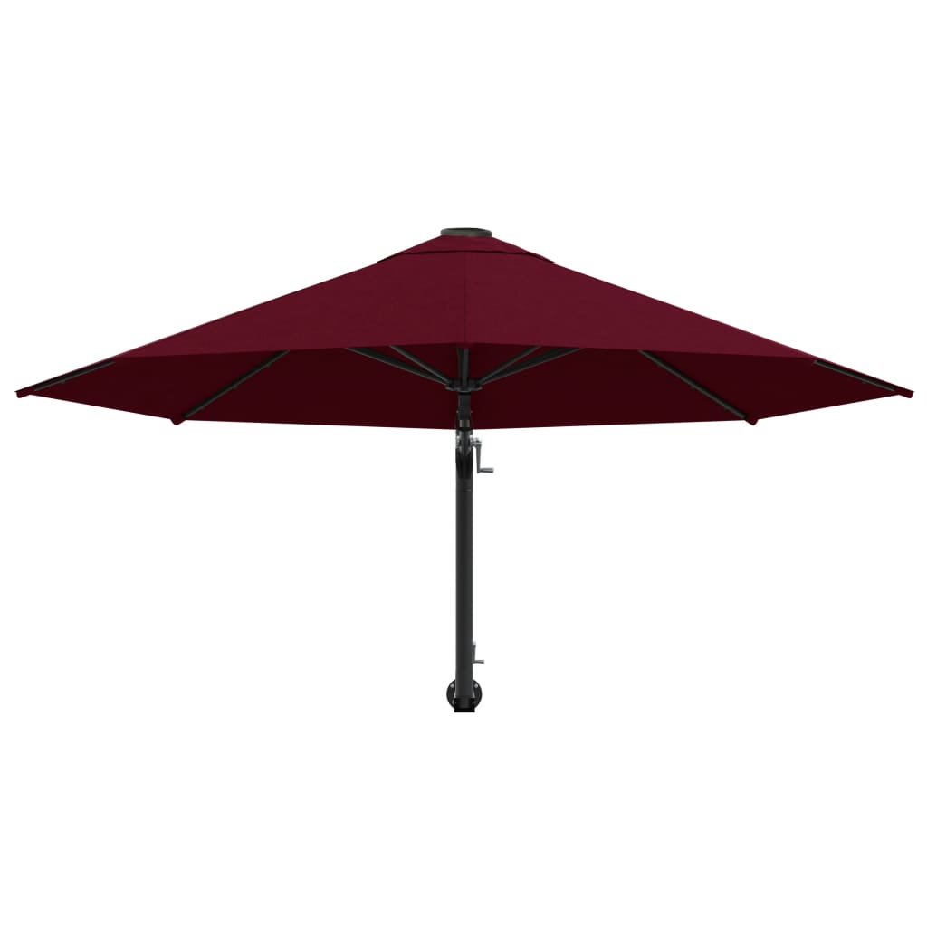 Wall-Mounted Garden Parasol with Metal Pole 300 cm Burgundy