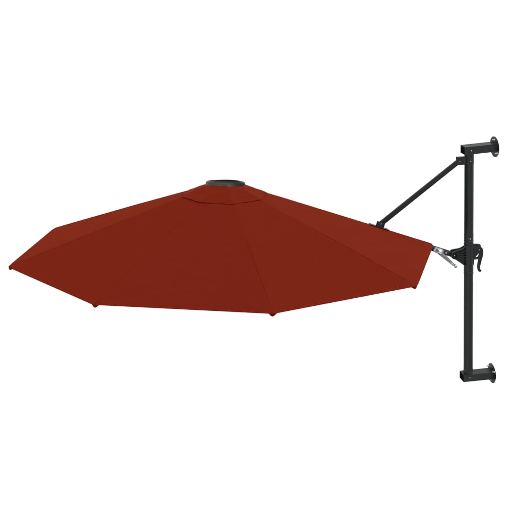 Wall-Mounted Garden Parasol with Metal Pole 300 cm Terracotta