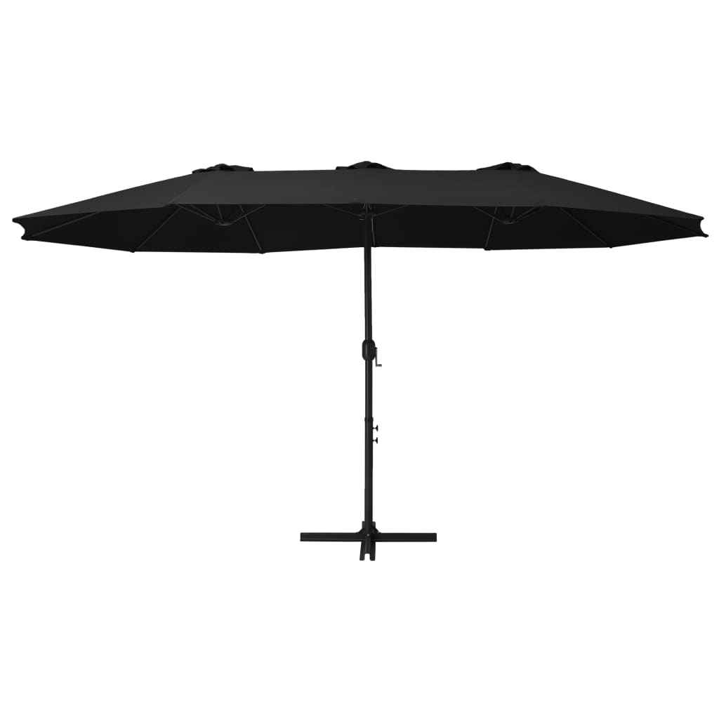 Garden Parasol with Aluminium Pole 460x270 cm Black