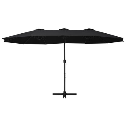 Garden Parasol with Aluminium Pole 460x270 cm Black