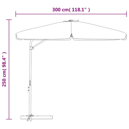 Garden Parasol with Steel Pole 300 cm Anthracite