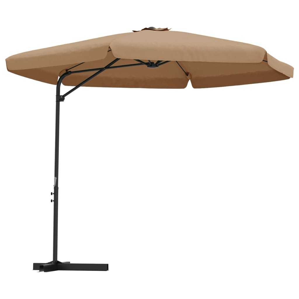 Garden Parasol with Steel Pole 300 cm Taupe