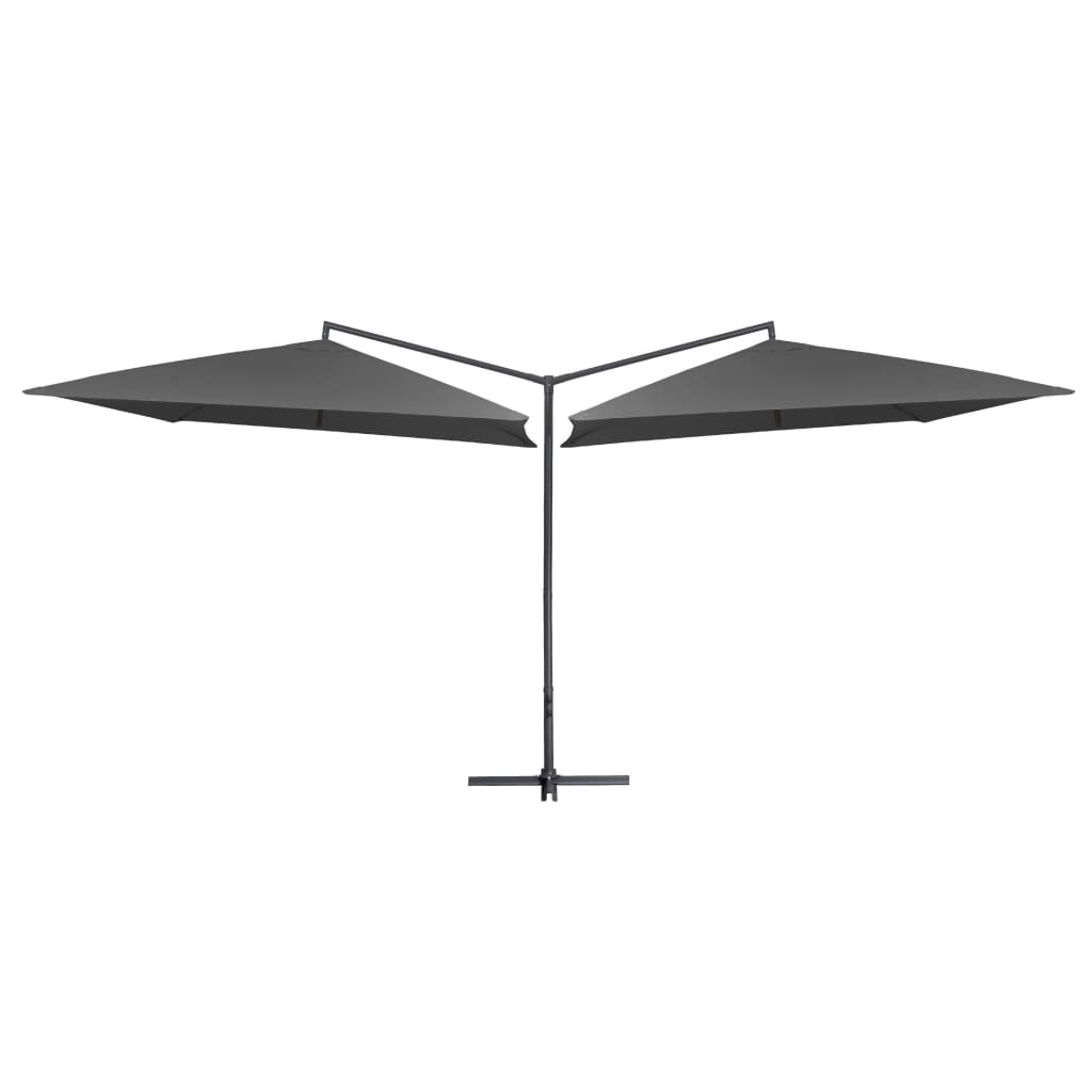 Double Parasol with Steel Pole 250x250 cm Anthracite