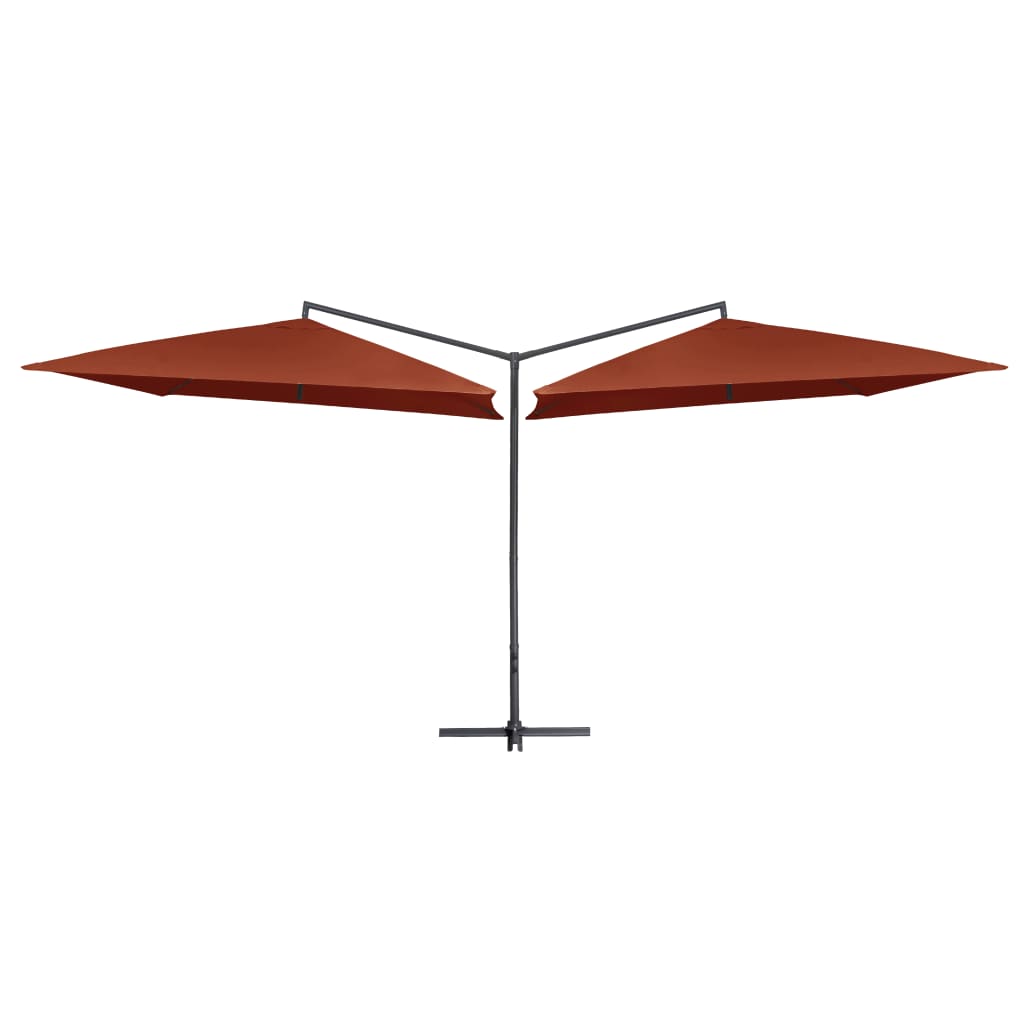 Double Parasol with Steel Pole 250x250 cm Bordeaux Terracotta