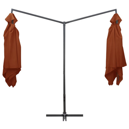 Double Parasol with Steel Pole 250x250 cm Bordeaux Terracotta