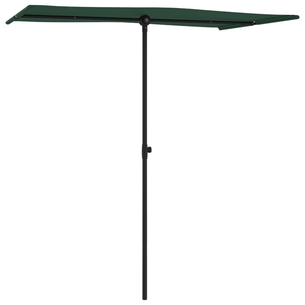 Outdoor Parasol with Aluminium Pole 180x110 cm Green