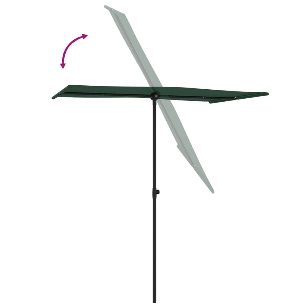 Outdoor Parasol with Aluminium Pole 180x110 cm Green