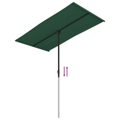 Outdoor Parasol with Aluminium Pole 180x110 cm Green